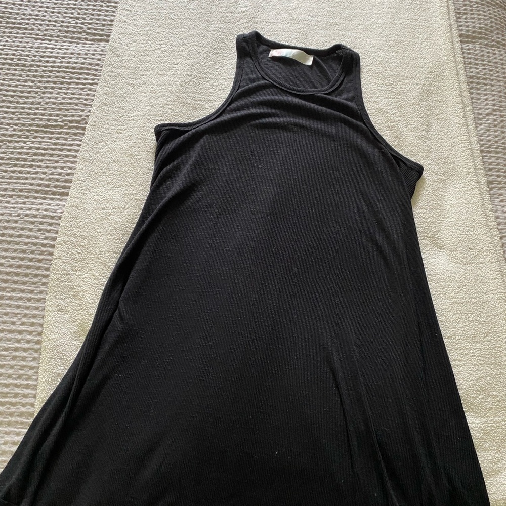 Free People swim black ribbed high neck dress